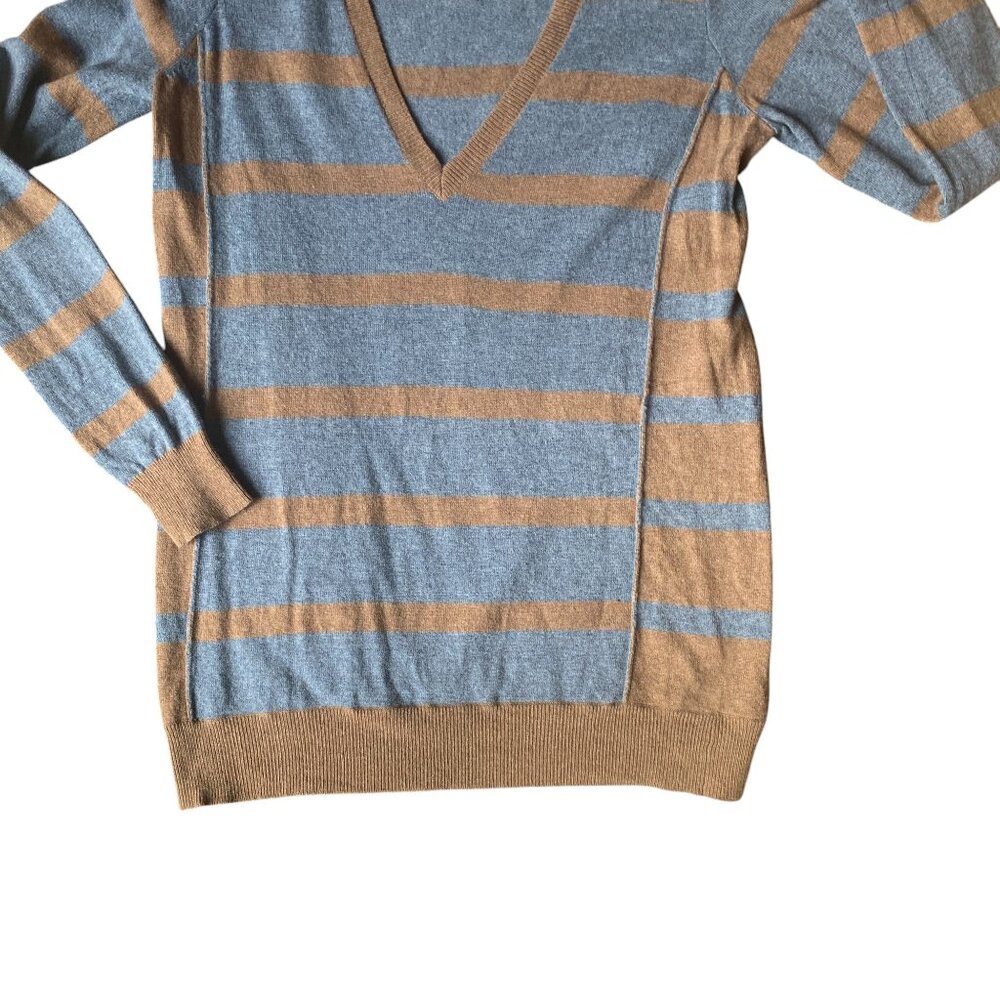 Wallace J Crew Cashmere Lambswool Blend Sweater Striped Quiet Luxury Preppy-M - Picture 3 of 15